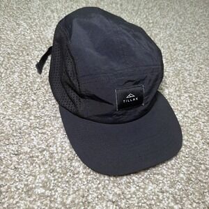 Tillak Wallowa 5-Panel Hat Cap Nylon Strap Back Black Camp Hike Outdoor Gorpcore